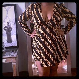 New With Tags! Back and Gold Woven Dress